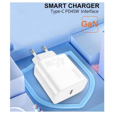 Сетевое зарядное устройство WUW-C202 PD45W GaN Eu Smart Charger (6972573336821) фото №3