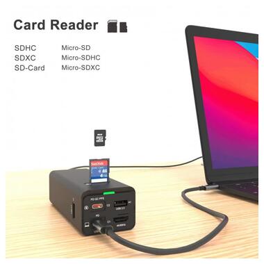 Зарядний пристрій  XOKO Power Hub QC-700 7 в 1 GAN 100W, PD, QC, USDB 3.1, HDMI, micro SD reader (CD00608) фото №5