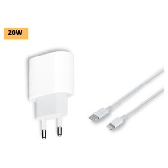 Мережевий зарядний пристрій для живлення iPhone XPRO PD 20W Type-C to Lightning білий (33036-01) фото №2
