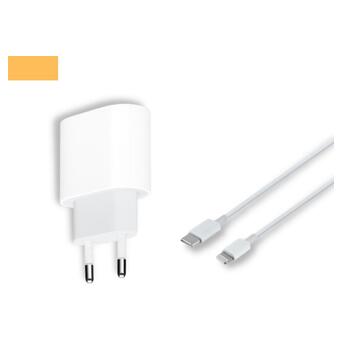 Мережевий зарядний пристрій для живлення iPhone XPRO PD 20W Type-C to Lightning білий (33036-01) фото №1