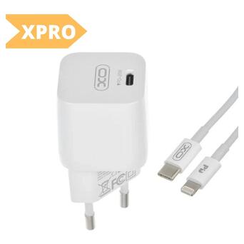 Зарядний пристрій XPRO CE01 PD з 1Type-C/20W з кабелем Type-C - Lightning Білий (MAW-42583_359) фото №2