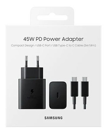 Зарядний пристрій Samsung 45W Power Adapter Type-C Cable Black (EP-T4510XBEGRU) фото №4