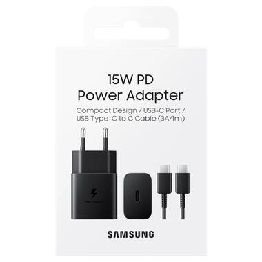 Мережева зарядка SAMSUNG 15W Power Adapter Type-C Cable Black / EP-T1510XBEGRU фото №5