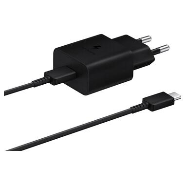 Мережева зарядка SAMSUNG 15W Power Adapter Type-C Cable Black / EP-T1510XBEGRU фото №1