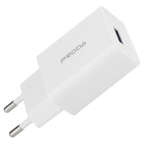 Зарядний пристрій Proda PD-A43a USB 2.4A USB-кабель Type-C White фото №3