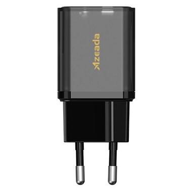 Мережевий зарядний пристрій Proda Xinrui A49 Fast Cherge 20W + Quick Charge 3.0 USB, Type-C PD чорний прозорий фото №3