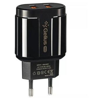 Зарядний пристрій Gelius Pro Avangard GP-HC06 2USB 2.4A Cable MicroUSB Black (00000075588) фото №1