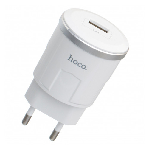 СЗУ Hoco C37A Thunder Power Charger 1USB/2.4A White фото №1