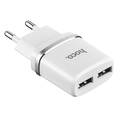 Зарядний пристрій Hoco C12 Dual USB Charger 2.4A Білий фото №4