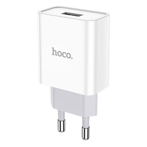 Мережевий зарядний пристрій Hoco HOCO C81A 1USB/2.1A Білий фото №1