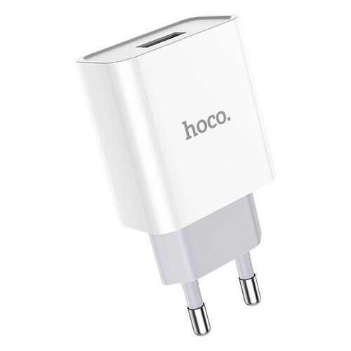 Мережевий зарядний пристрій Hoco HOCO C81A 1USB/2.1A Білий фото №2