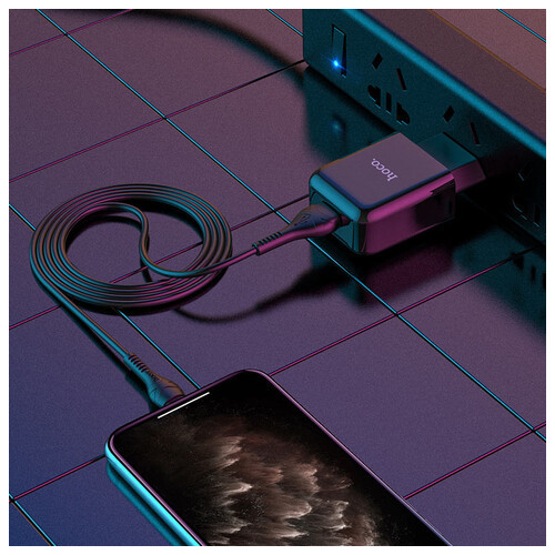 СЗУ Hoco N2 (1USB/2.1A) USB - Lightning Чорний фото №4