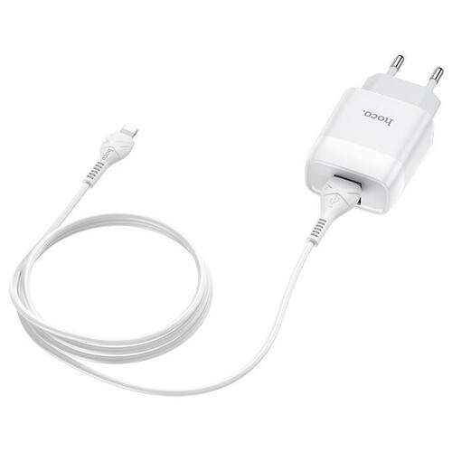 Мережевий зарядний пристрій hoco C73A Glorious Cable (Lightning) White (hoco C73A Glorious Cable (Lightning)) фото №4
