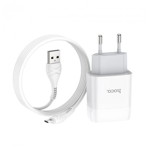 Зарядний пристрій Hoco C73A Glorious Cable (Micro-USB) White фото №2