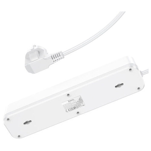 Мережевий зарядний пристрій Hoco NS1 Aura 4-bit extension cable socket White (6931474760555) фото №2