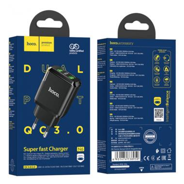 Зарядний пристрій HOCO N6 Charmer QC3.0 18W black фото №5