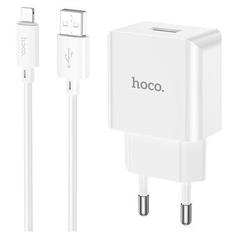 Мережевий зарядний пристрій Hoco C106A charger set(iP) White (6931474783899) фото №1