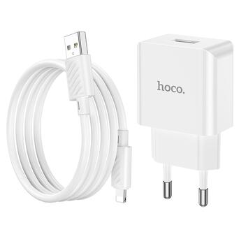 Мережевий зарядний пристрій Hoco C106A charger set(iP) White (6931474783899) фото №6