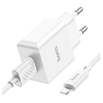 Мережевий зарядний пристрій Hoco C106A charger set(iP) White (6931474783899) фото №3