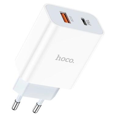 Мережевий зарядний пристрій Hoco C97A PD 20W Type-C / USB QC3.0 3A - White фото №3