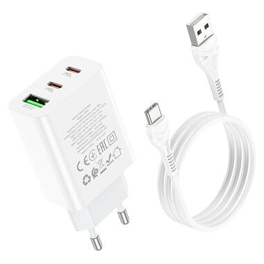 Мережевий зарядний пристрій Hoco C99A charger set(Type-C) White (6931474767585) фото №6