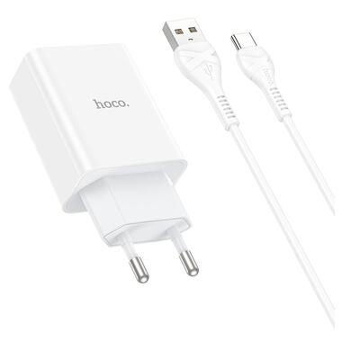 Мережевий зарядний пристрій Hoco C99A charger set(Type-C) White (6931474767585) фото №4