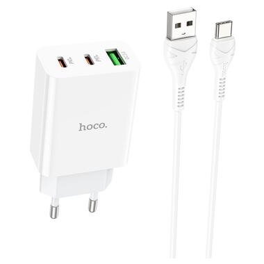 Мережевий зарядний пристрій Hoco C99A charger set(Type-C) White (6931474767585) фото №1