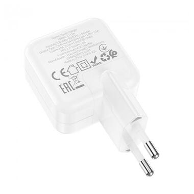 Адаптер мережевий HOCO Advantage single port charger C112A |Type-C, 30W/3A, PD/QC| білий фото №3