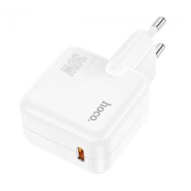 Адаптер мережевий HOCO Advantage single port charger C112A |Type-C, 30W/3A, PD/QC| білий фото №2