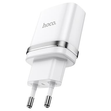 Адаптер мережевий HOCO Ardent single port charger N1 |1USB, 2.4A, 12W| (Safety Certified) білий фото №1