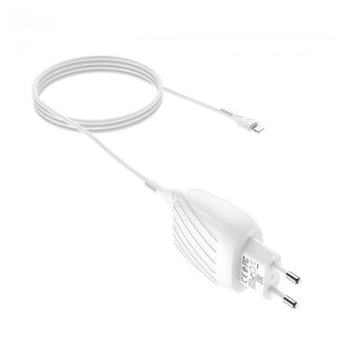 Адаптер мережевий Hoco Lightning Cable Max energy C78A |2USB, 2.4A| білий фото №3