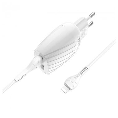 Адаптер мережевий Hoco Lightning Cable Max energy C78A |2USB, 2.4A| білий фото №1