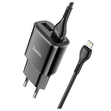 Адаптер мережевий Hoco Lightning Cable Star round dual Port charger set C88A |2USB, 2.4A| чорний фото №1