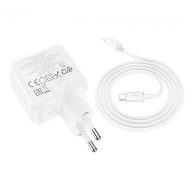 Адаптер мережевий HOCO Type-C to Lightning Cable Advantage single port charger C112A |Type-C, 30W/3A, PD/QC| білий фото №4
