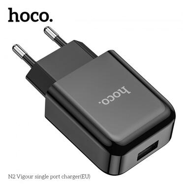 Адаптер мережевий HOCO Vigour N2 |1USB, 2.1A| (Safety Certified) чорний фото №3