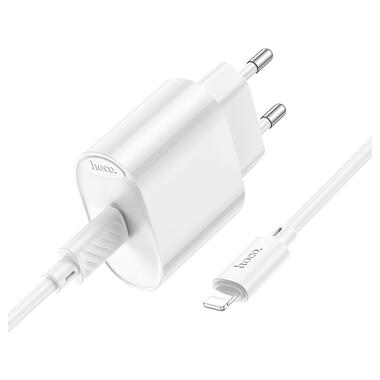 Сетевое зарядное устройство с кабелем HOCO C109A(PD20W) Fighter single port PD20W charger set(C to iP) White (6942007656665) фото №3