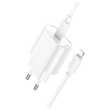 Сетевое зарядное устройство с кабелем HOCO C109A(PD20W) Fighter single port PD20W charger set(C to iP) White (6942007656665) фото №6