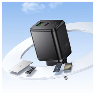 Сетевое зарядное устройство HOCO C157A Smart PD30W+QC3.0 multi-protocol charger(EU) Black (6942007663847) фото №9