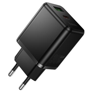 Сетевое зарядное устройство HOCO C157A Smart PD30W+QC3.0 multi-protocol charger(EU) Black (6942007663847) фото №4