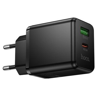 Сетевое зарядное устройство HOCO C157A Smart PD30W+QC3.0 multi-protocol charger(EU) Black (6942007663847) фото №6