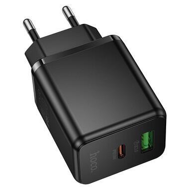 Сетевое зарядное устройство HOCO C157A Smart PD30W+QC3.0 multi-protocol charger(EU) Black (6942007663847) фото №3