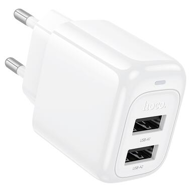 Сетевое зарядное устройство HOCO CS51A Surplus dual-port charger(EU) White (6942007631419) фото №5