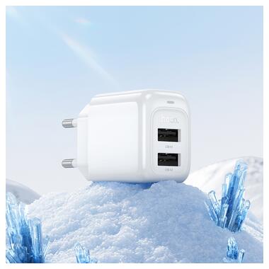 Сетевое зарядное устройство HOCO CS51A Surplus dual-port charger(EU) White (6942007631419) фото №9