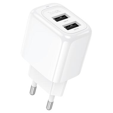 Сетевое зарядное устройство HOCO CS51A Surplus dual-port charger(EU) White (6942007631419) фото №1