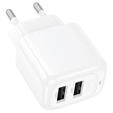 Сетевое зарядное устройство HOCO CS51A Surplus dual-port charger(EU) White (6942007631419) фото №4