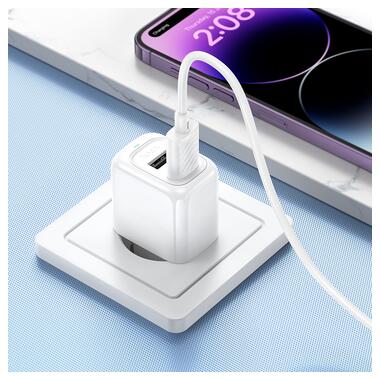 Сетевое зарядное устройство HOCO CS51A Surplus dual-port charger(EU) White (6942007631419) фото №8
