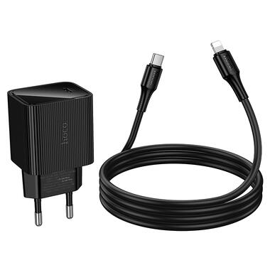 Сетевое зарядное устройство HOCO CS82A Excellent single port PD20W charger with digital display set(C to iP) Black (6942007664509) фото №7