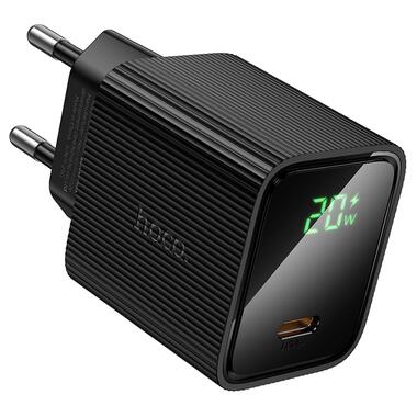 Сетевое зарядное устройство HOCO CS82A Excellent single port PD20W charger with digital display(EU) Black (6942007664493) фото №3