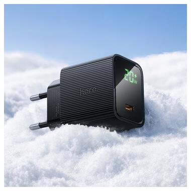 Сетевое зарядное устройство HOCO CS82A Excellent single port PD20W charger with digital display(EU) Black (6942007664493) фото №9