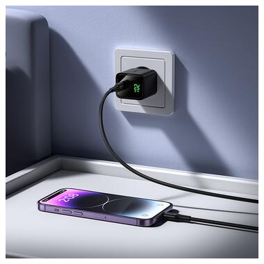 Сетевое зарядное устройство HOCO CS82A Excellent single port PD20W charger with digital display(EU) Black (6942007664493) фото №8